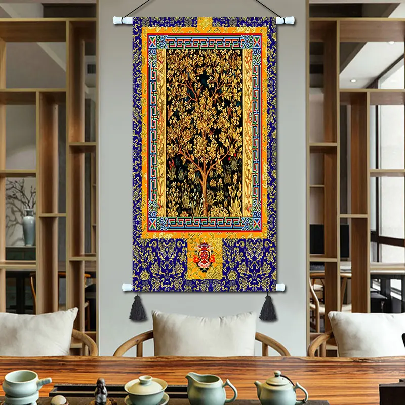 

Chinese Style Aristocrat Art to Bring in Money Rich Tree Tapestry Sitting Room Porch Adornment Painting Background Cloth