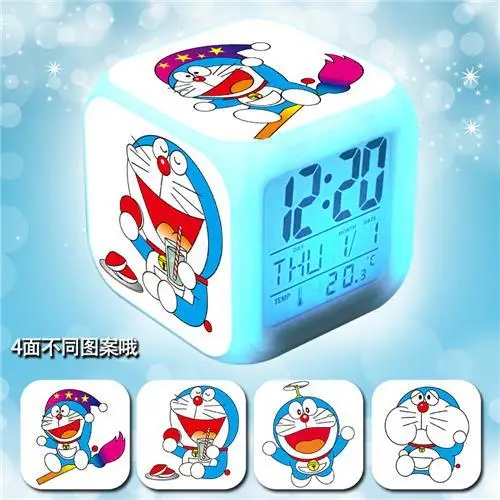 عبقور سو نوبيتا نوبي الإبداعية شخصية الكرتون الملونة متوهجة ساعة تنبيه بسيطة لطيف أنيمي الطرفية غرفة الديكور