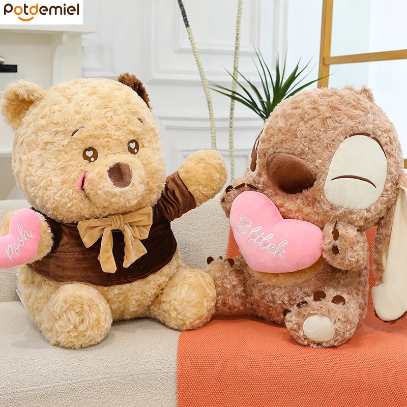 

30cm Cute Honey Pot Little Yellow Bear Plush Toy Children's Birthday Hug Bear Doll Cartoon Hoodie Bear Pillow Gift