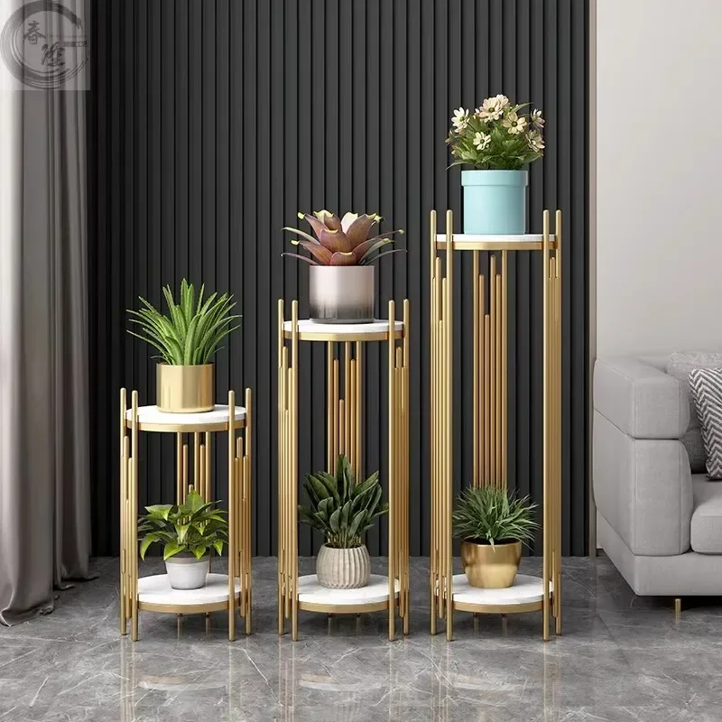 Flower Pot Plant Support Holder Display Stand for Potted Iron Shelf Balcony Flowerbed Standing for Pots Organizer Storage Rack