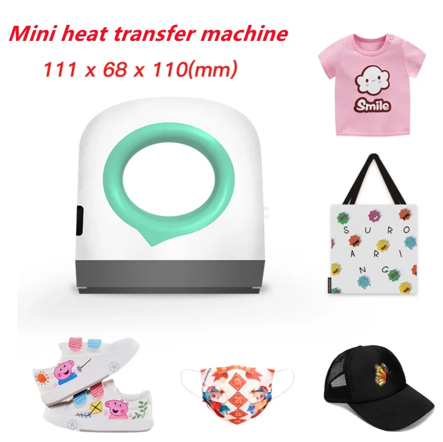 Mini Heat Press Machine T-Shirt Printing Easy Heating Transfer Press Iron Machines for Clothes Bags Hats Pads Blanket Phone