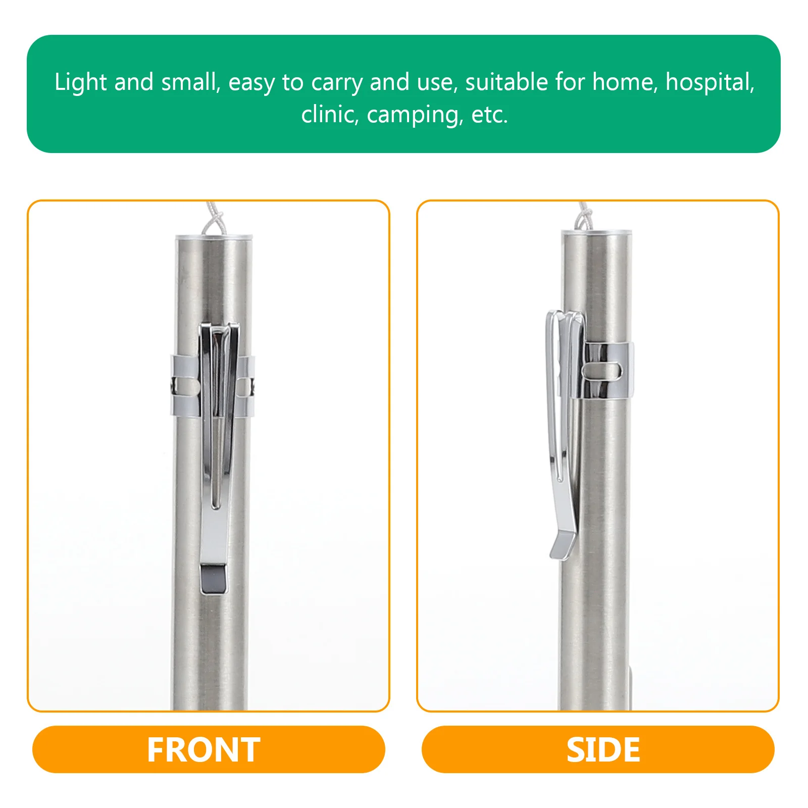 

USB Medical Stainless Steel Portable Pen Shaped Lamp Hospital Examination Light Doctors Nurses Flashlight