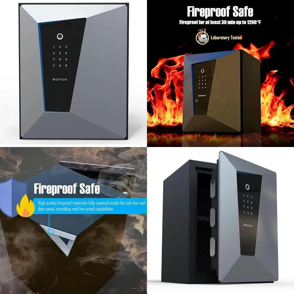 

Биометрический сейф с сенсорным экраном и клавиатурой для распознавания отпечатков пальцев для домашней и офисной безопасности, объем 2,1 куб. фута