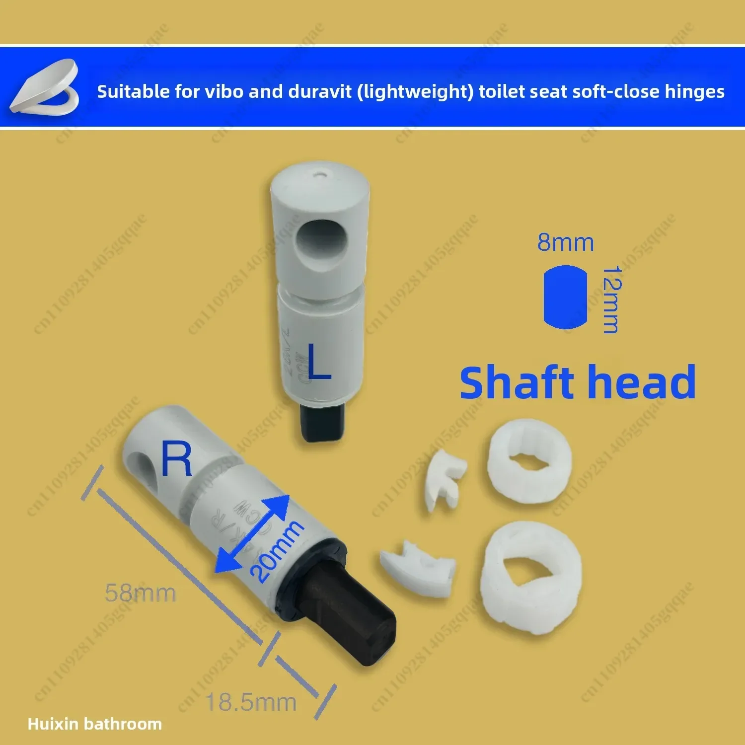 Toilet Seat Hinge Slow Closing Damper Replacement Compatible with Duravit Villeroy & Boch Geberit