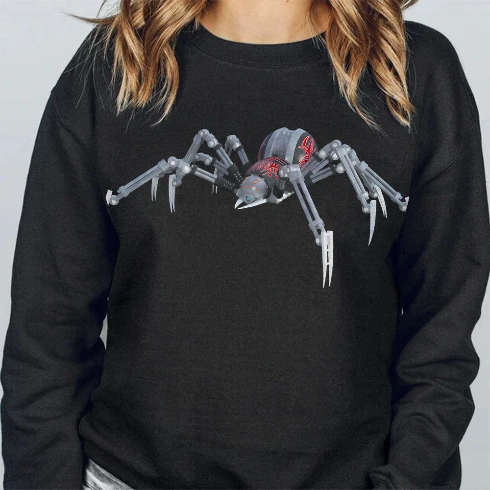 

Толстовки с рисунком механического паука, повседневные свободные мягкие толстовки Y2K, большие размеры, унисекс, уличная мода, женский свитер, облегающая одежда