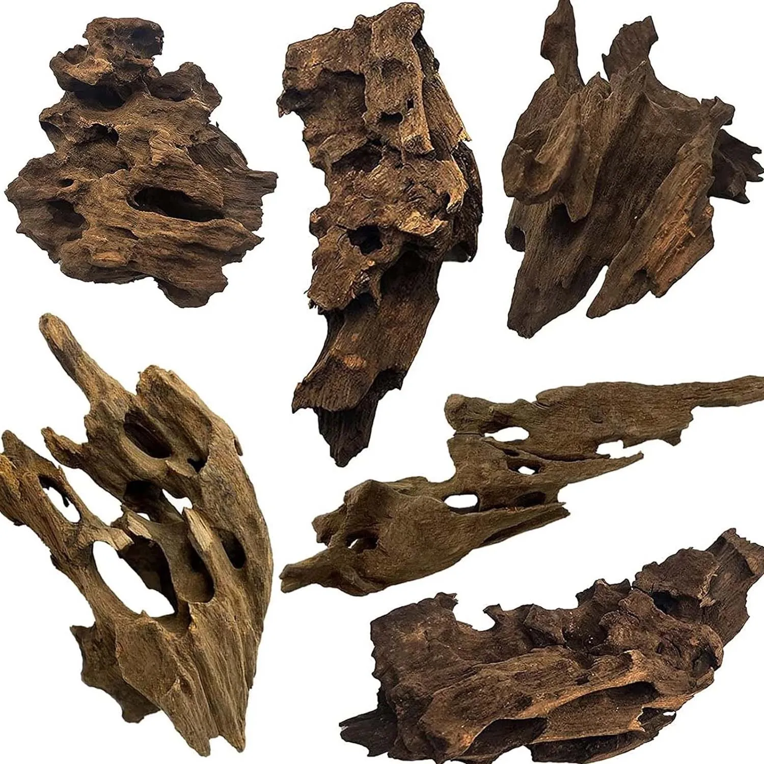 10-15CM/15-20CM 1/2PCS Madera Flotante Natural para Acuario, Decoración Porosa para Peceras, Accesorios para Cangrejos, Camarones y Animales Acuáticos