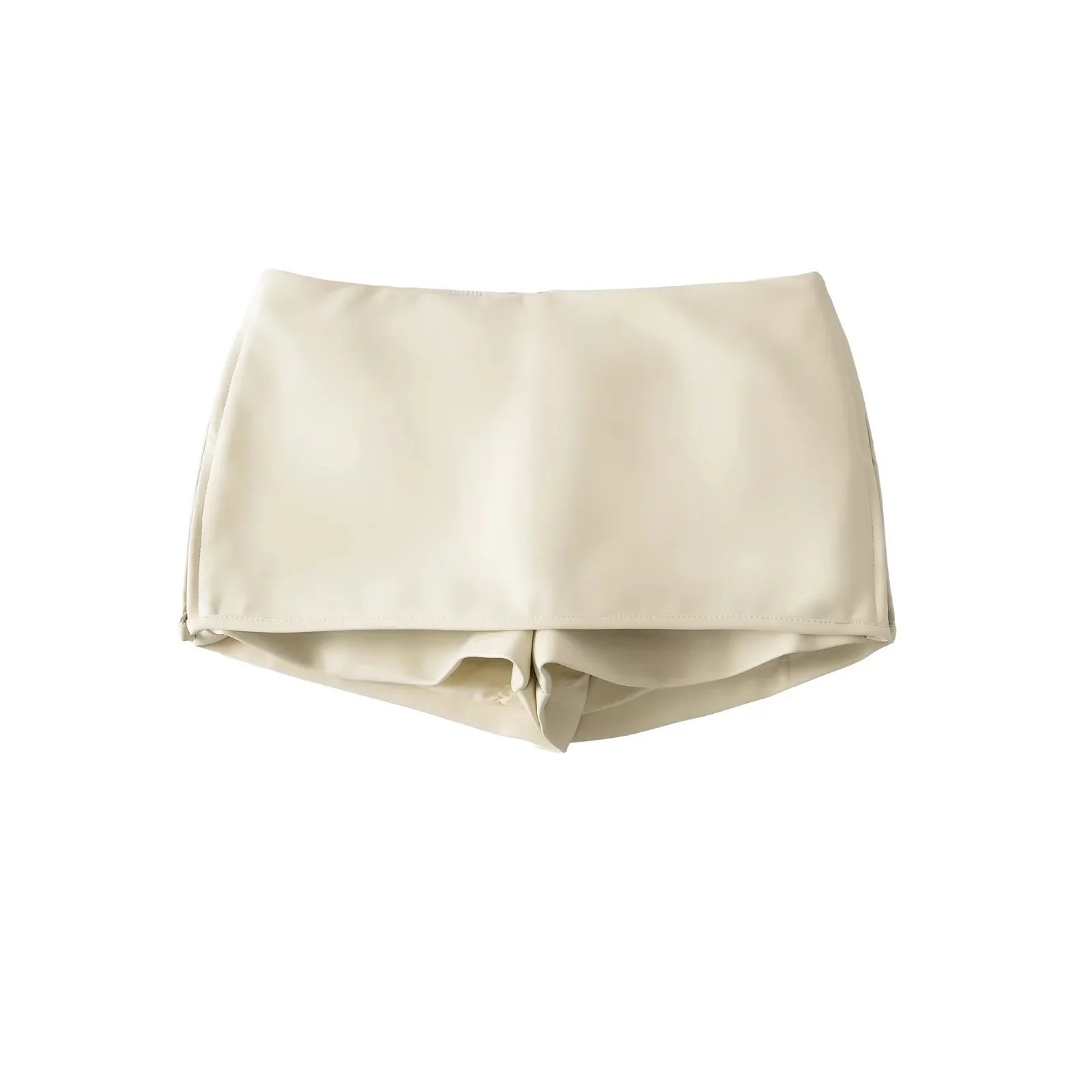 Retro Amerykańska Spódnica z Niskim Stanem z PU Skóry Damska Spódnica w Kształcie Litery A z Podwójnym Zamkiem Błyskawicznym na Wczesną Jesień Modna i Wszechstronna