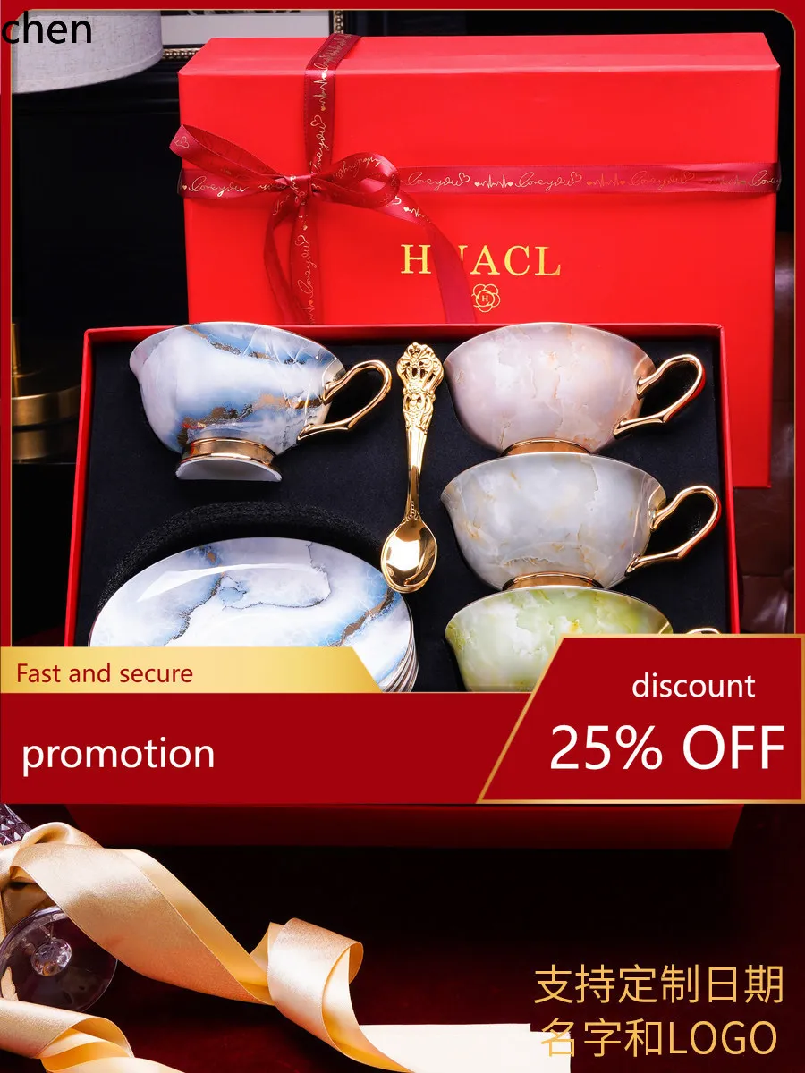 

H1 coffee cup exquisite cup and saucer set afternoon tea set wedding gift wedding souvenir