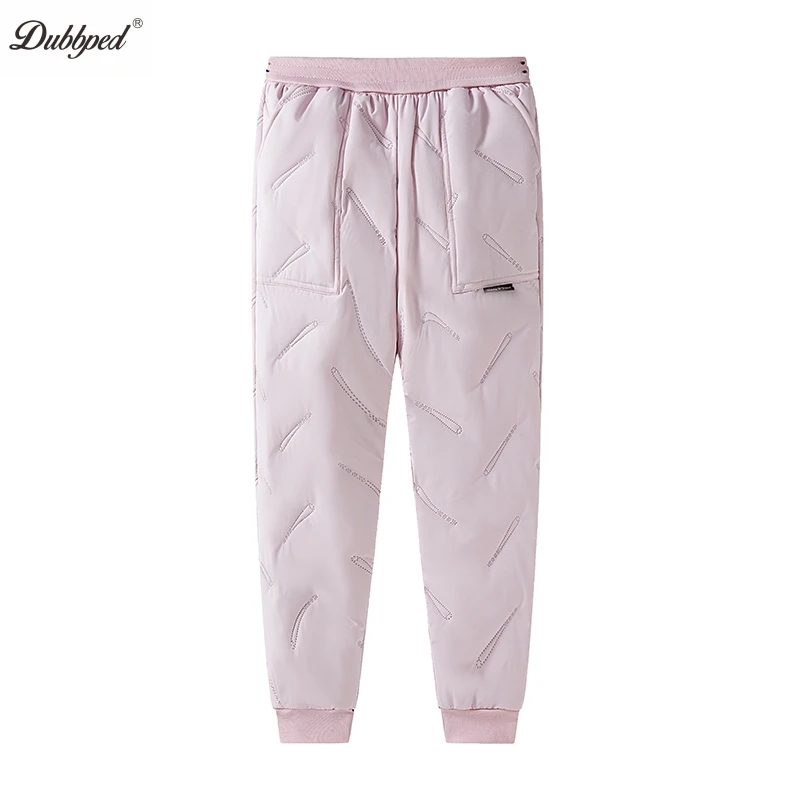 Dubbped Boys Girls Winter Pants Waterproof Cotton Padded Thick Warm Trousers Ski Pants Elastic Kids Fleece Pant Thick Clothes