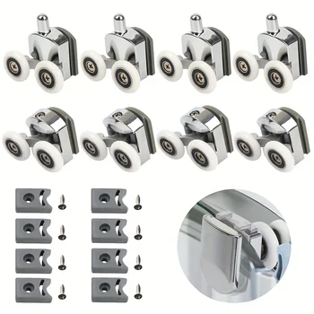 23mm/25mm Shower Door Rollers Zinc Alloy Double-Wheel Sliding Shower Door Roller Bearing Wheel Runners Replacement