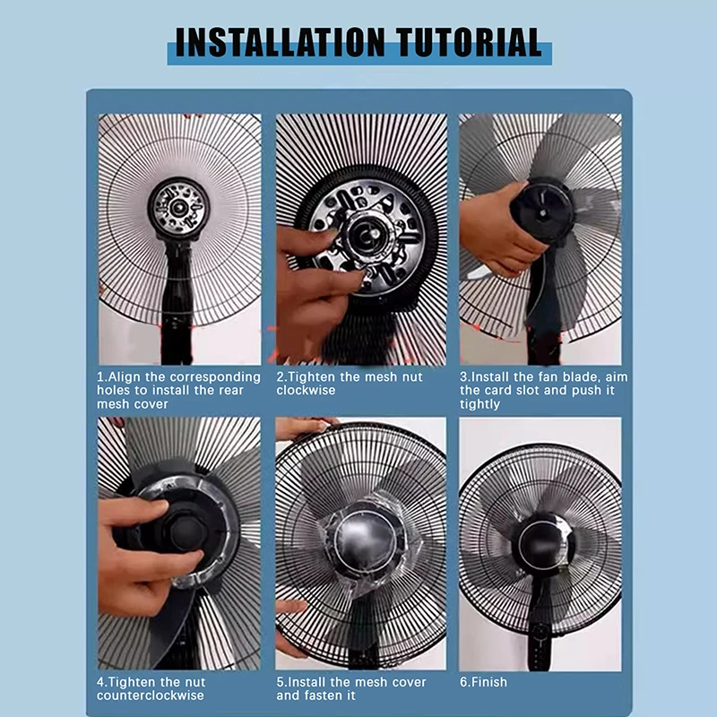 12 Inch Plastic Fan Blade 5 Leaves with Nut Cover, Transparent, Universal for Pedestal & Table Fans
