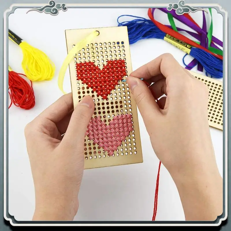 قسط 24 قطعة المرجعية الخشبية الفراغات عبر الابره عدة DIY بها بنفسك الحرفية الخشبية المرجعية الحلي للأطفال والمراهقين