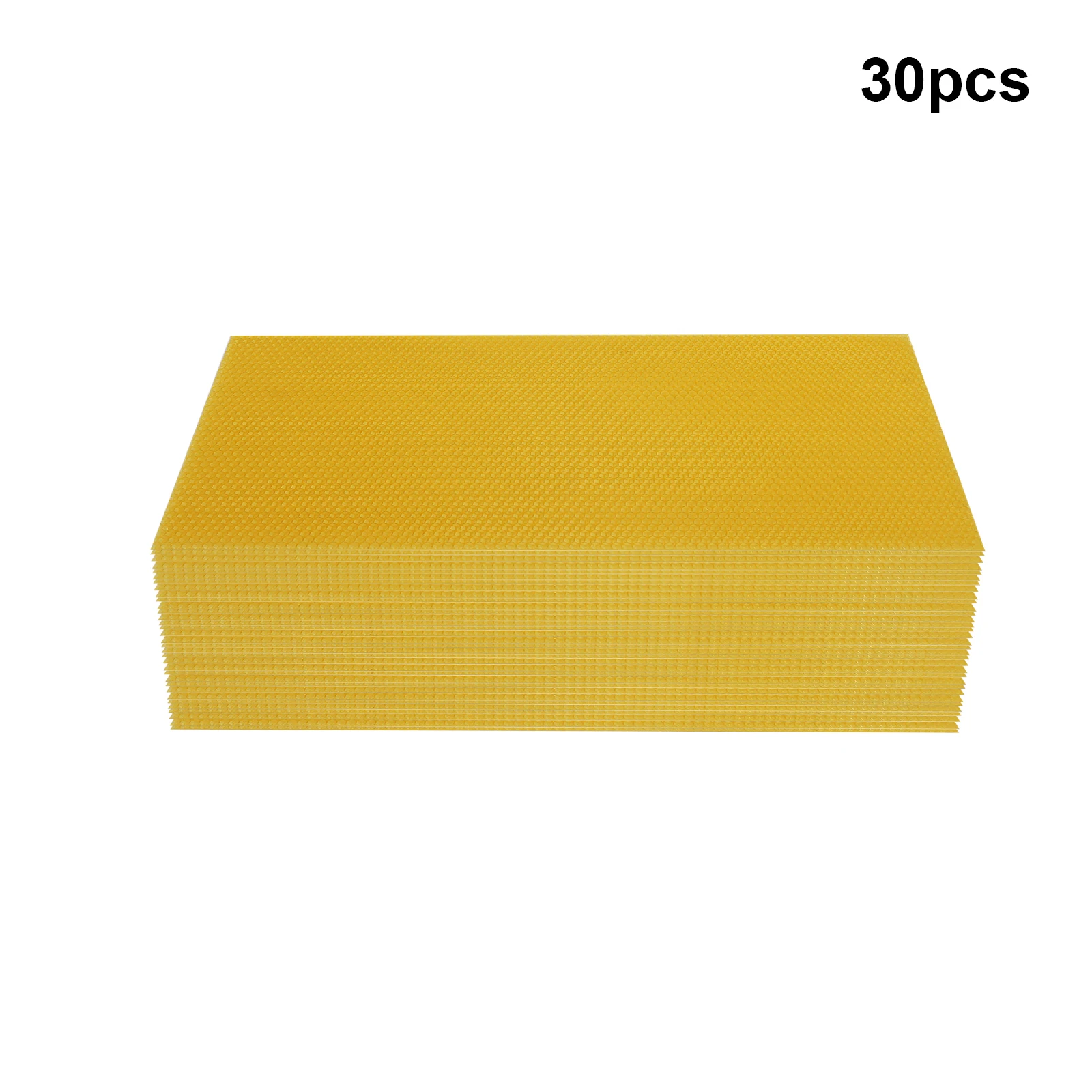 

30pcs Sheets Waxed Plastic Portable Nest Foundation Sheet Yellow Beehive Wax Coated Foundation Sheet for Deep Frame