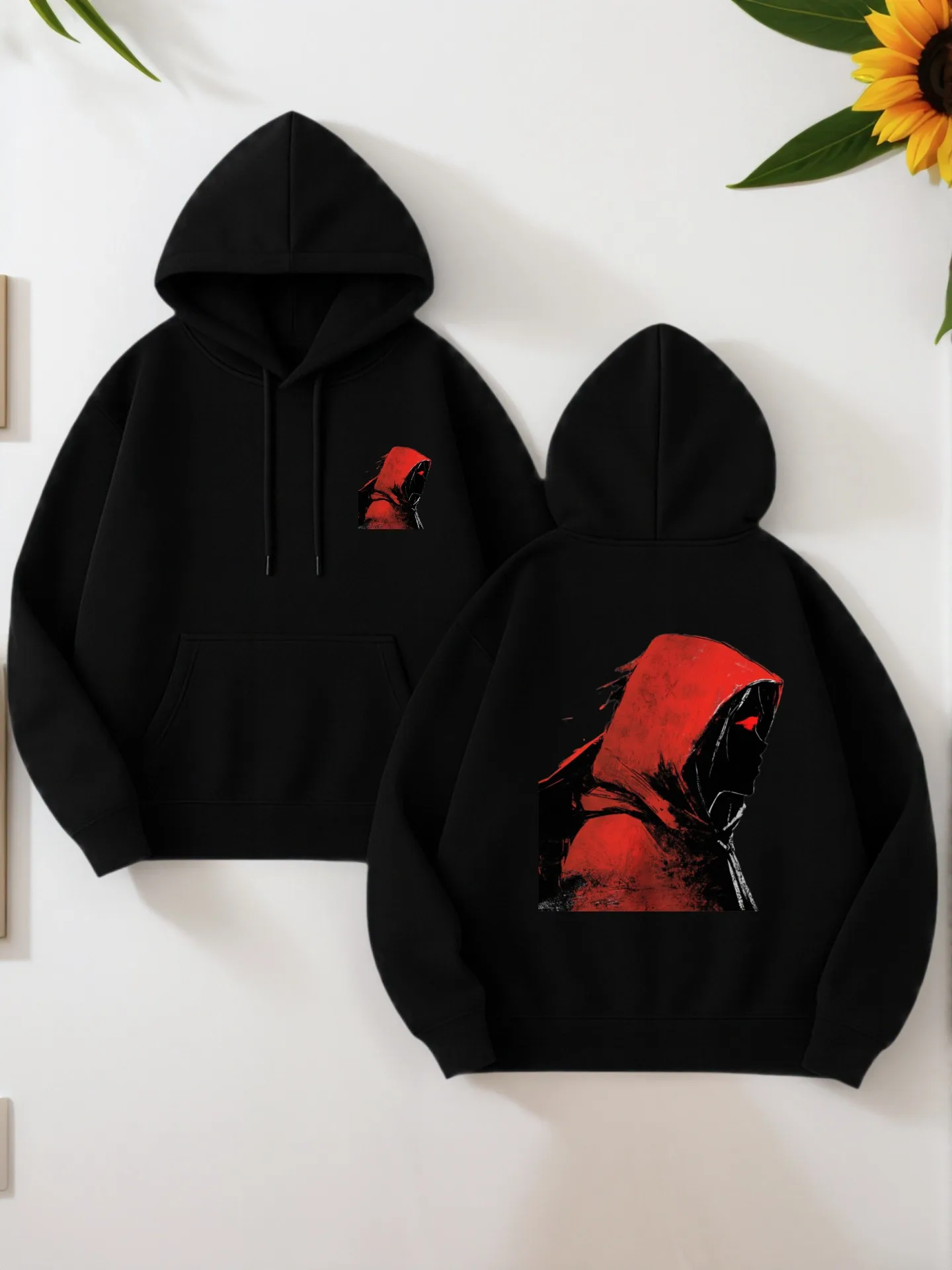 

Graphic Hoodie Men, Cartoon Print, Casual Style, Soft Fabric, For Everyday Wear, For Young Men