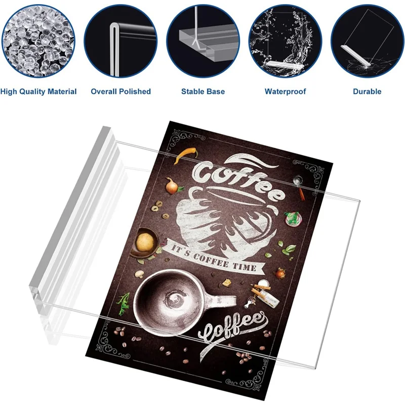 

3Pack 21X29.7CM Acrylic Sign Holder Double-Sided Vertical Display Stand For Restaurants, Office, Store