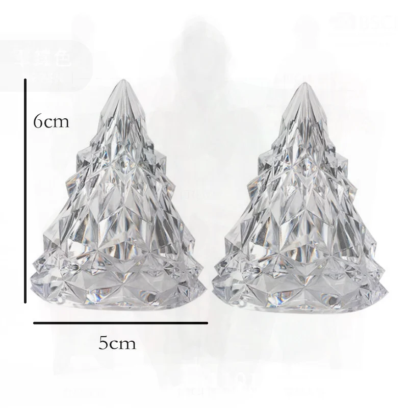 

Colorful Luminous LED Acrylic Christmas Tree Night Light Crystal Christmas Decoration Atmosphere Light Warm