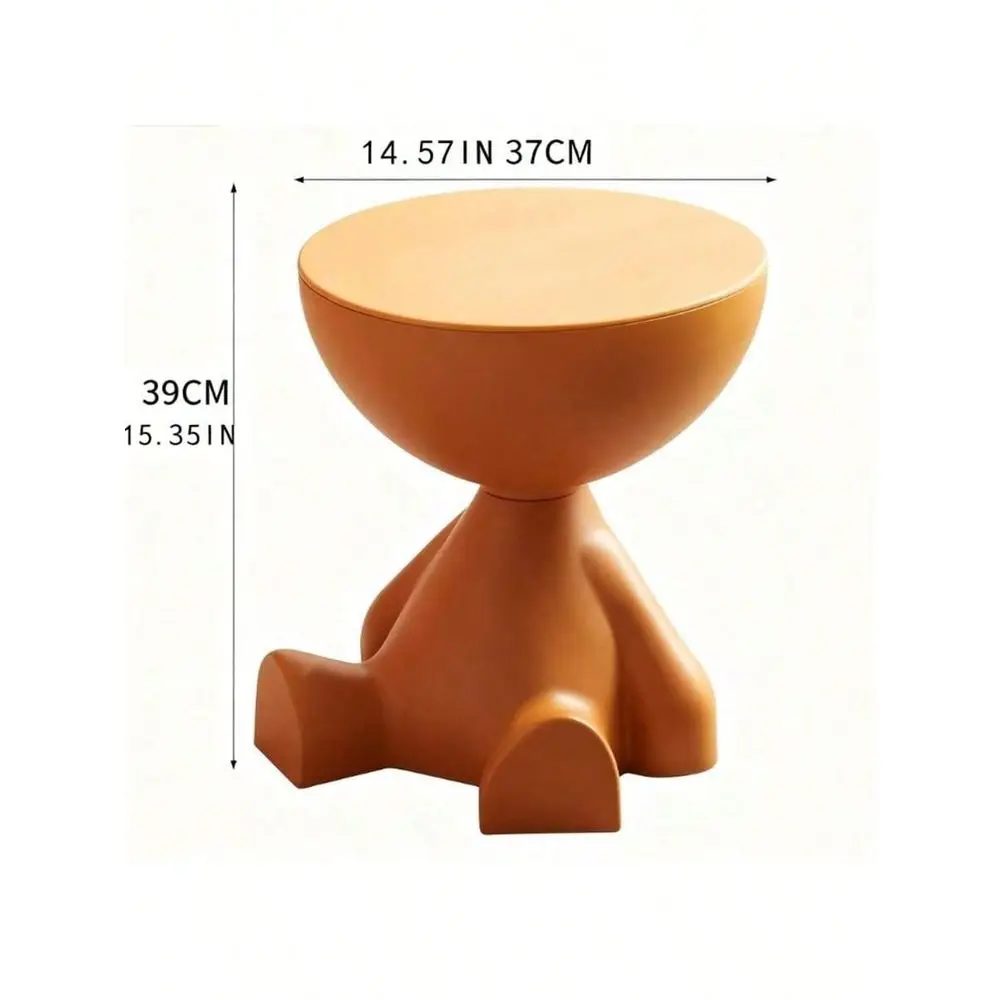 

1Pc Upgraded Bear Design ABS Accent TableSlim Storage For Small SpacesBlack