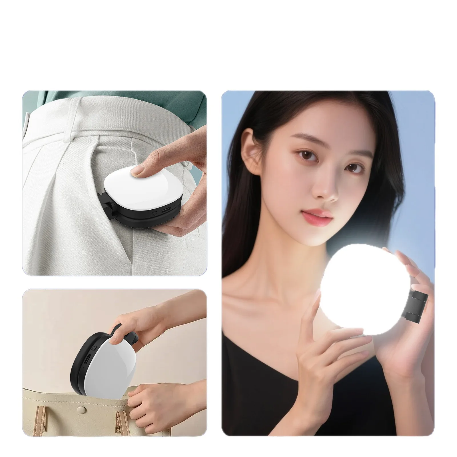 600 مللي أمبير 360 °   ضوء حلقة سيلفي LED مغناطيسي للهاتف مع ضوء هاتف متوافق مع مرآة لصور السيلفي/التصوير الفوتوغرافي