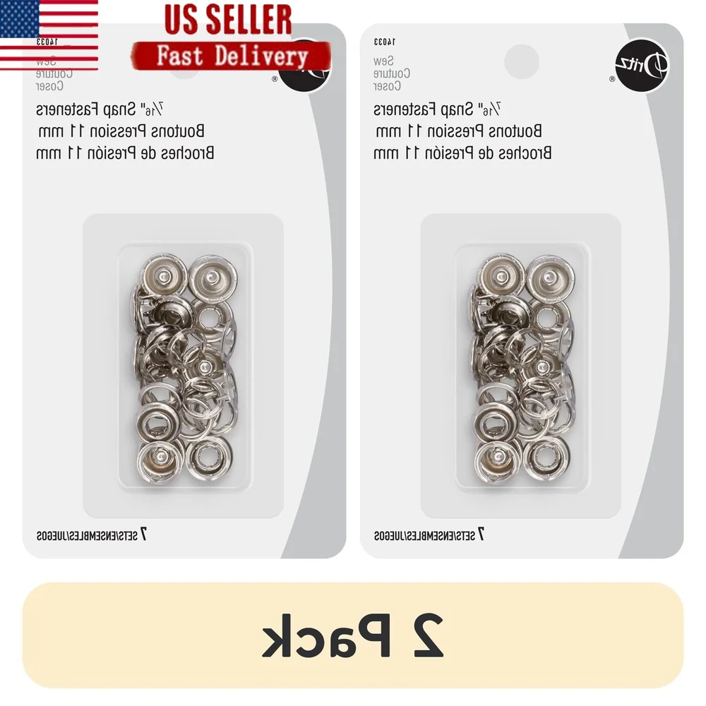 

2 упаковки застежек-застежек, номинальная упаковка, 7 комплектов, размер 16, никелевые застежки, идеальные швейные сумки для одежды, аксессуары