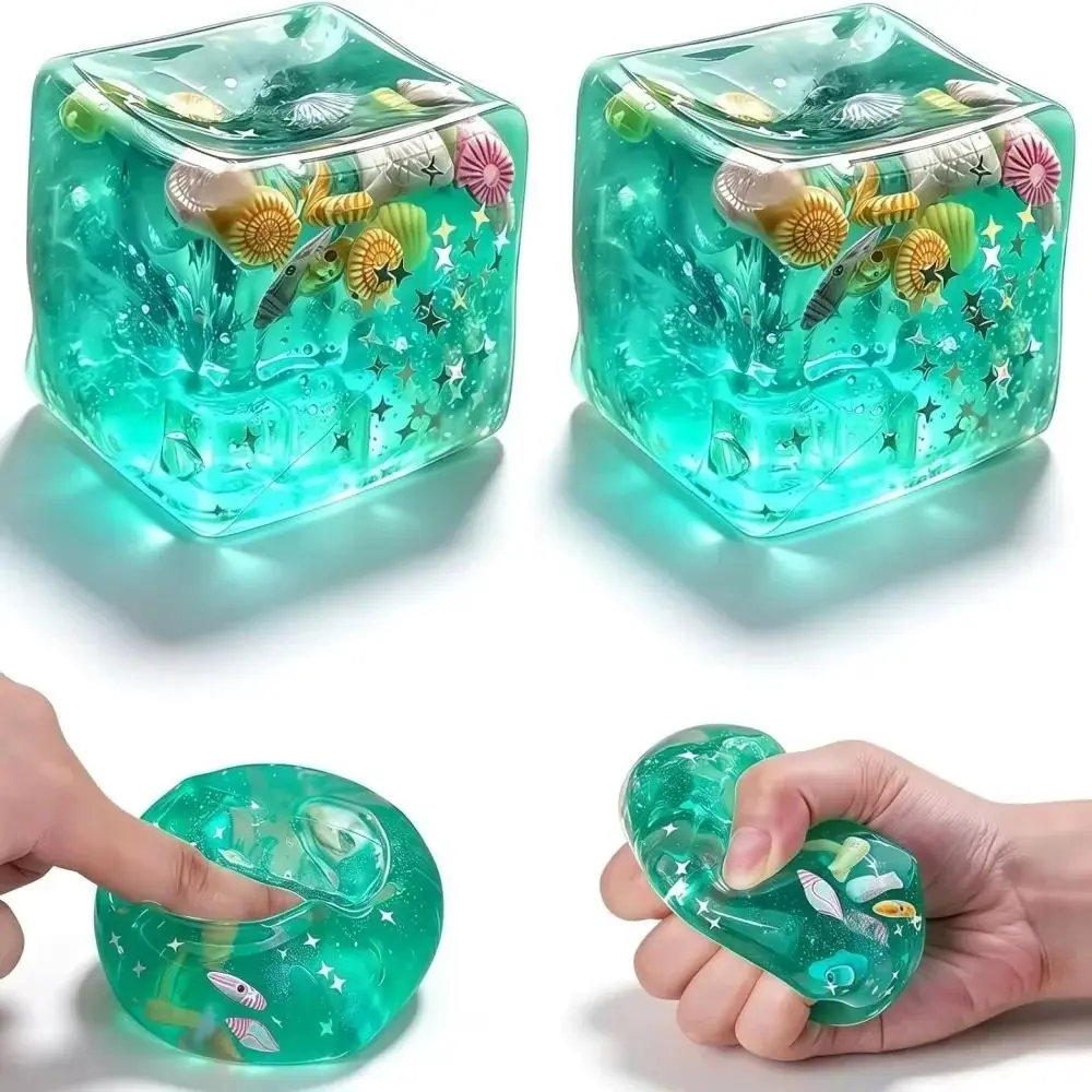 Squishy Ocean Blocks Stress Balls Autism Sensory Toys Stress Anxiety Relief Fidget Toys Maltose Water Ball Adults Gifts Bulk