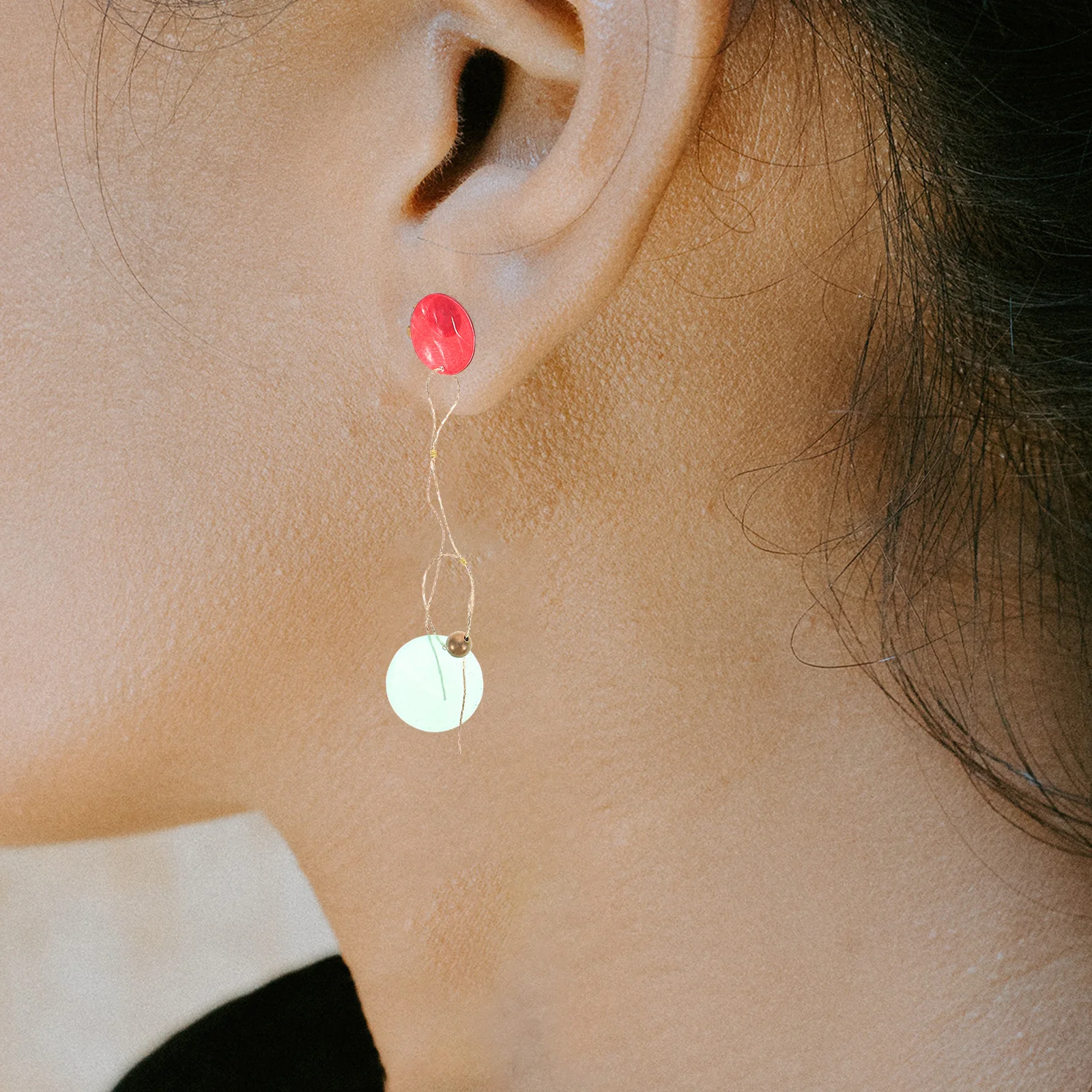 

Christmas Earrings Asymmetrical Dopamine Alloy Red Dangle Earrings Holiday Pendant Party Jewelry