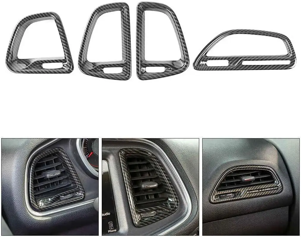 

Carbon Fiber Air Condition Outlet Vent Trim Accessories for Dodge Challenger 2015+