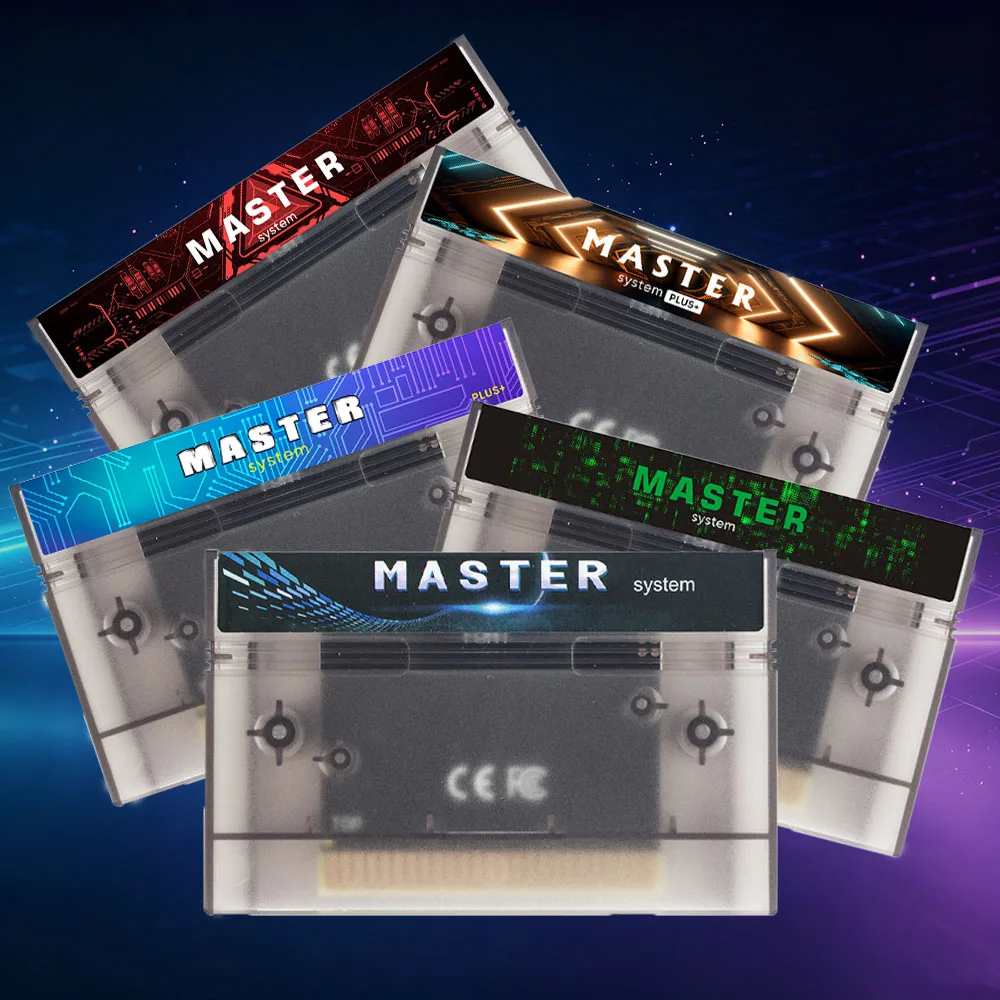 Multi-Game Storage Cassette Master System Series Game Card Retro Flash Memory Cartridge Cart for Game Console Transparent Shell