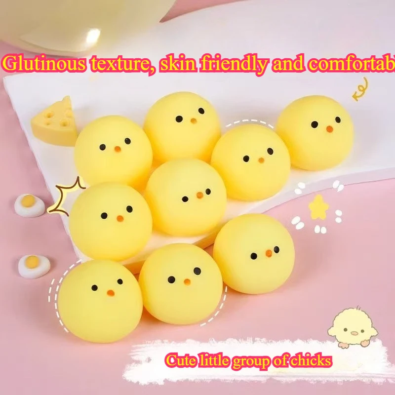 10Super Soft Cute Cartoon Chick Slow Rebound Squishy, Hand Squeeze Fidget Toy for Adult Stress Anxiety Relief Home Office & Gift