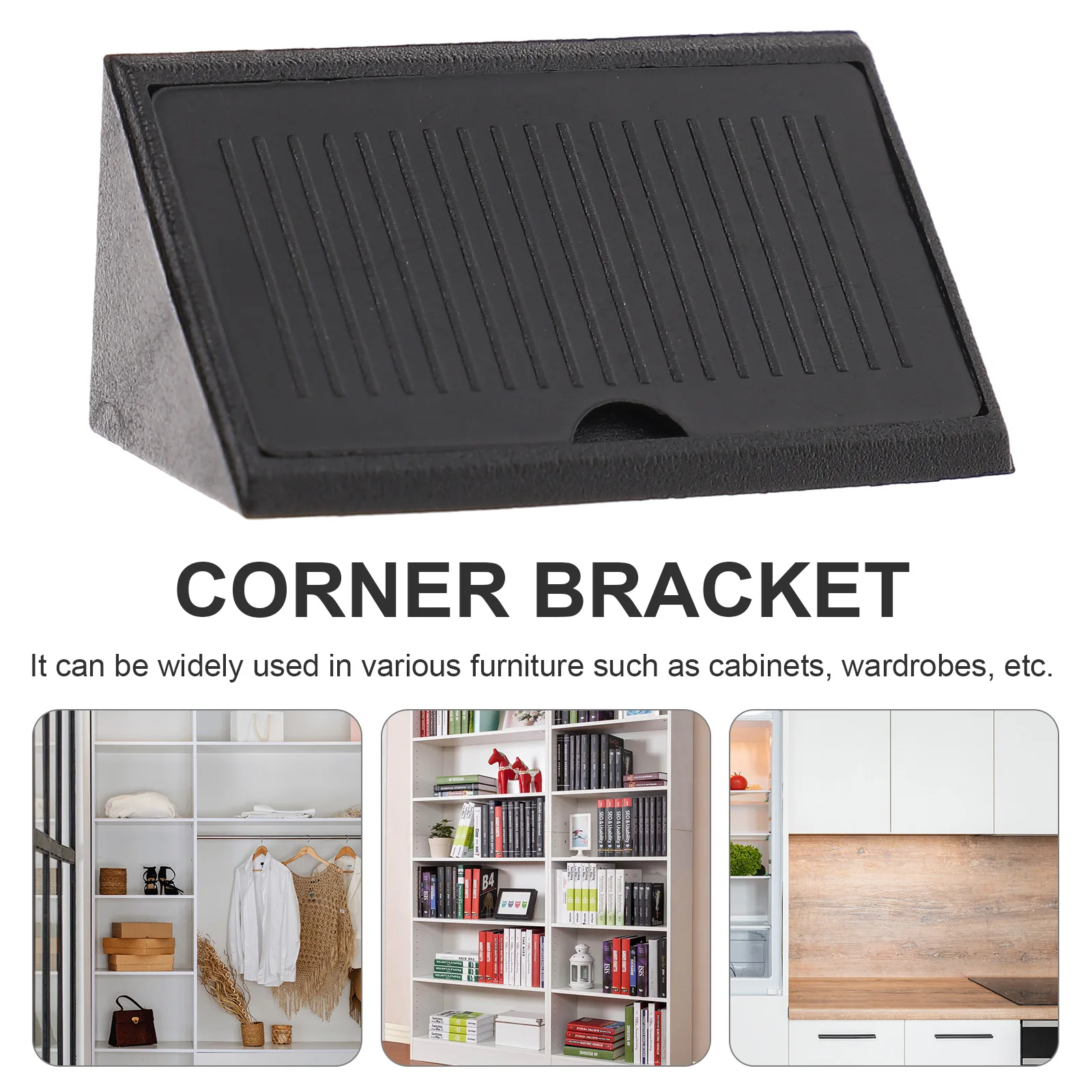 

100pcs Black Plastic Cabinet Corner Connector Braces Shelf Joint Fasteners Furniture Hardware Angle Bracket for Wardrobe