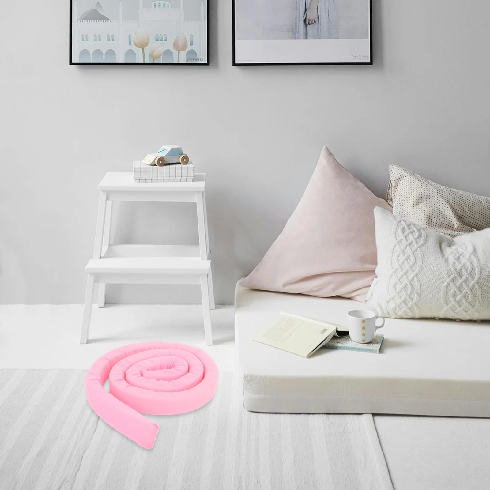 

Bed Gap Filler Long Pillows for Headboard Wedge Mattress Topper Straps Dormitory Home Use Antifall Design Easy Install