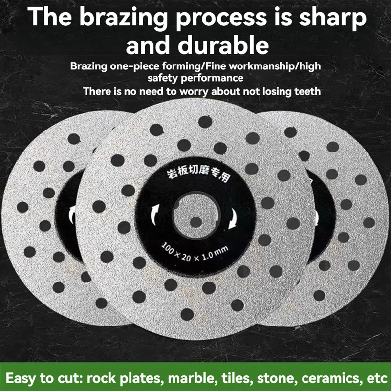 5 шт., диаметр 100 мм, режущий диск для камня, ультратонкое пильное полотно, диск с несколькими отверстиями, мраморная плитка, стеклорезная пластина-AA25