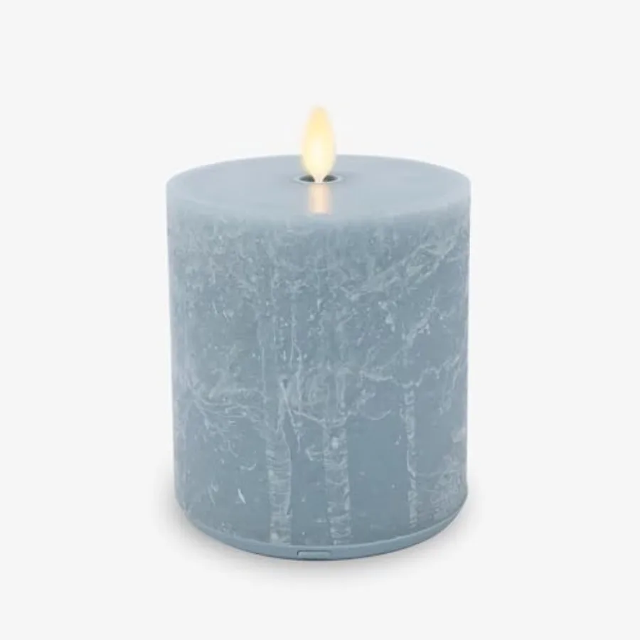 

Seaglass Rechargeable Flameless LED Candle, 5., Moving Flame Pillar Timer, USB Type-C Charging Cable, Unscented Real Wax