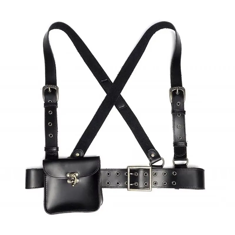 

Punk PU Leather Retro Waist Bags Backpacks Clothing Accessories Vest Waist Bags Belt Bag Fanny Pack