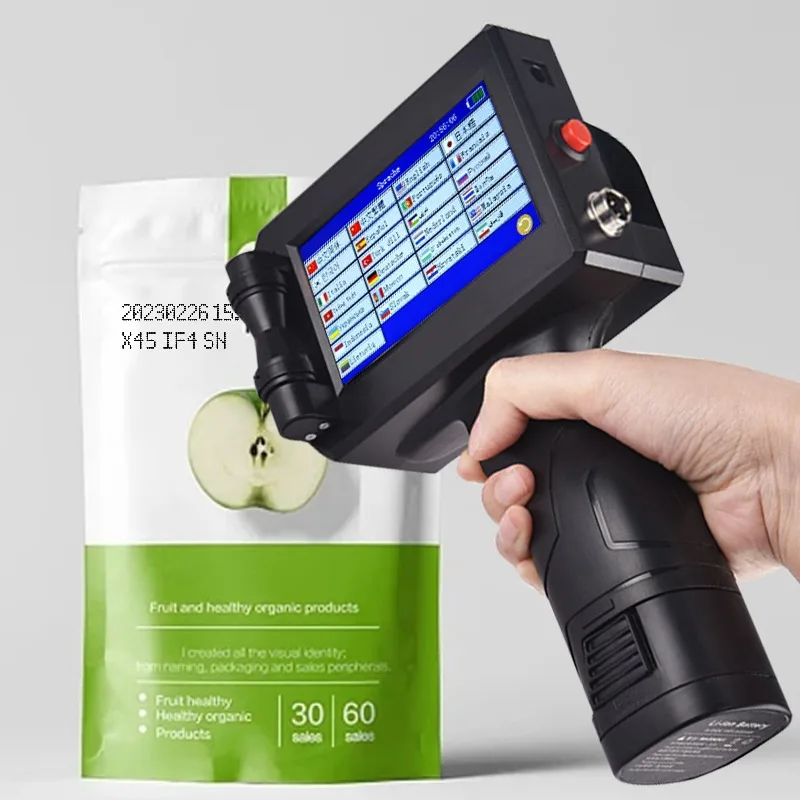Portable Handheld Inkjet Printer 12.7mm Label Printer 600dpi Universal Type Date Batch Number QR Code Printing