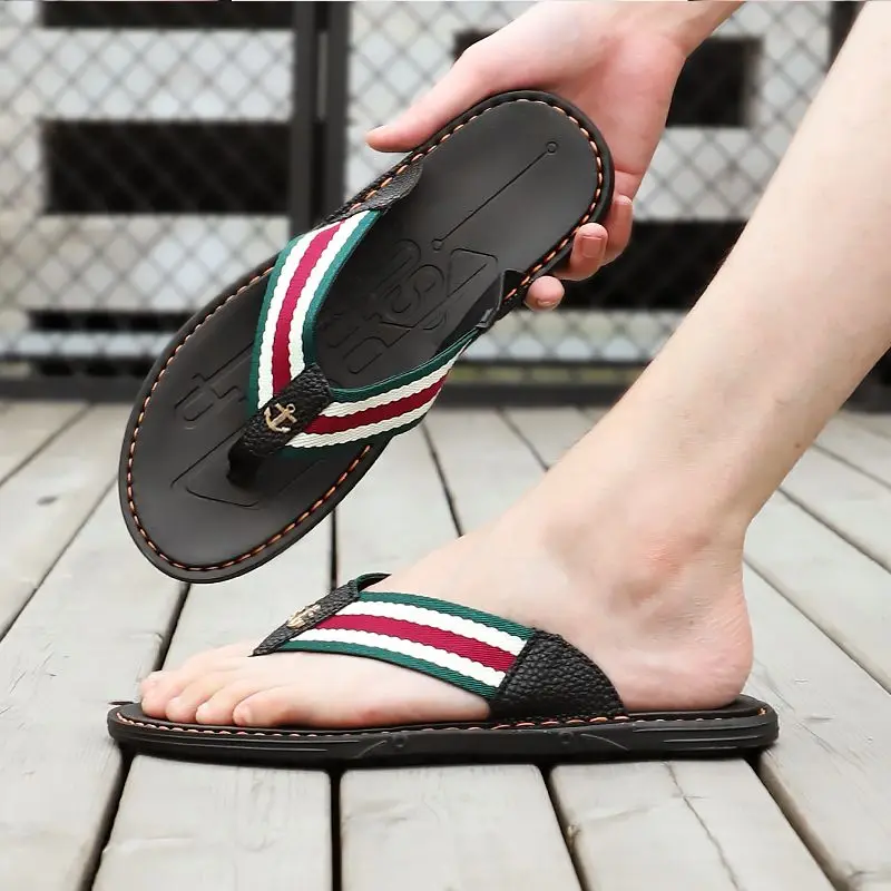 Outdoor Sandals Man Shiatsu Flat Slippers For Men Beach Flip Flops Shoes With Hot Trendy Casual Summer Sale Low Price Pvc Y2k