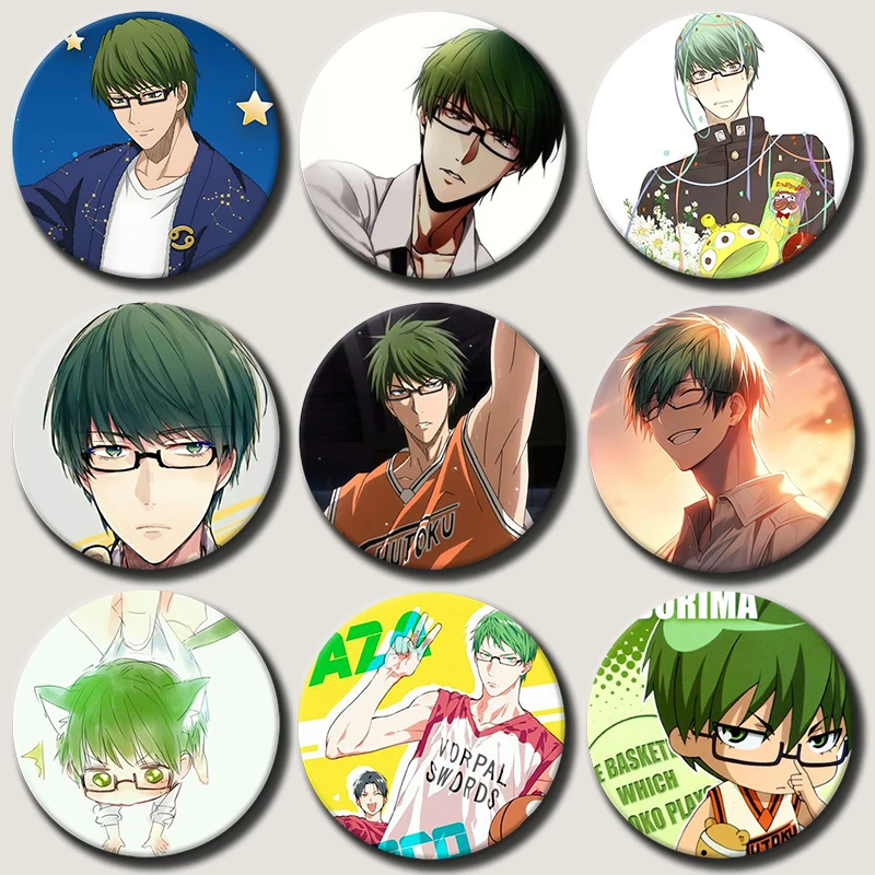 

58mm Anime Character Midorima Shintaro Button Pin Cartoon Role Brooch Creative Badge for Backpack Clothes Decoration Gift