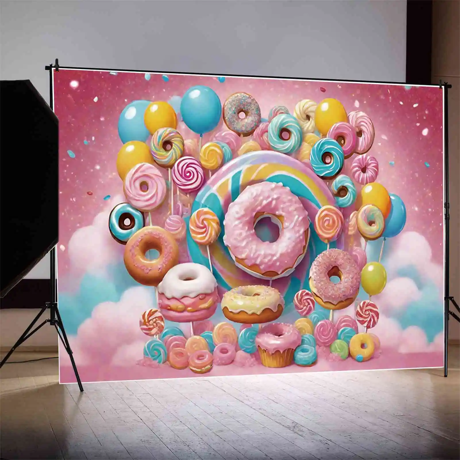 MOON.QG dolce Dessert compleanno sfondo torta per bambini ciambella sfondo rosa decorazione personalizzata per feste forniture per Studio fotografico