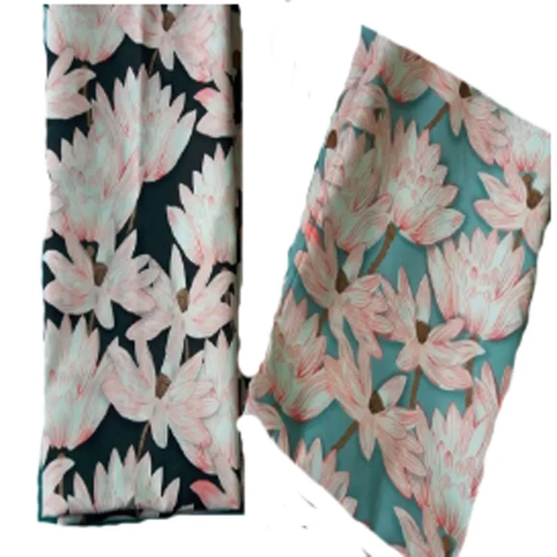 Amazing Big Black White Polka Dot & Red Blooming Rose Flower Printed Cotton Spandex Stretchable Elastic Floral Fabric 50x120cm