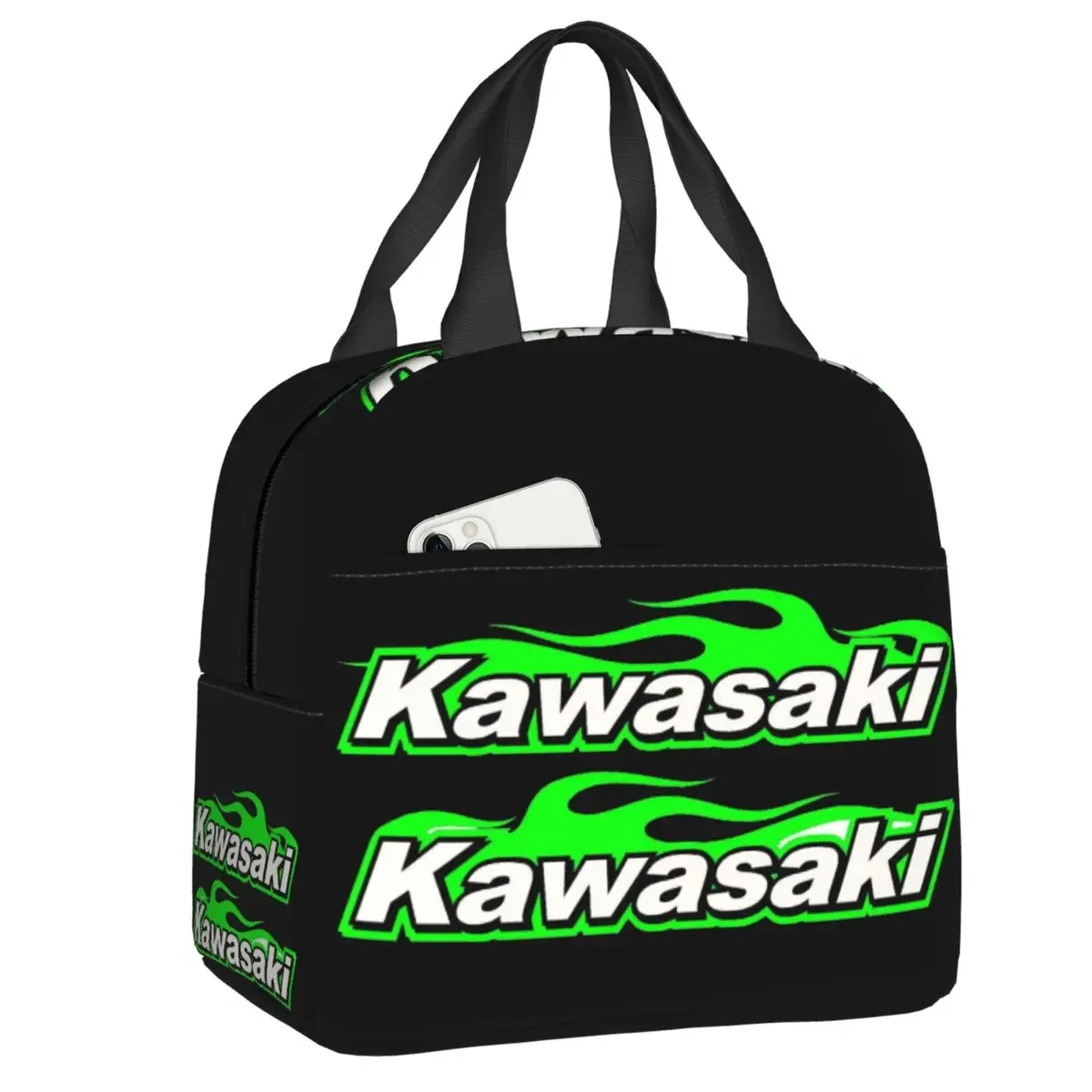 Custom Kawasakies Motorcycle Sport Racing Resuable Lunch Box Women Leakproof Thermal Cooler Food Insulated  Bag Office Work