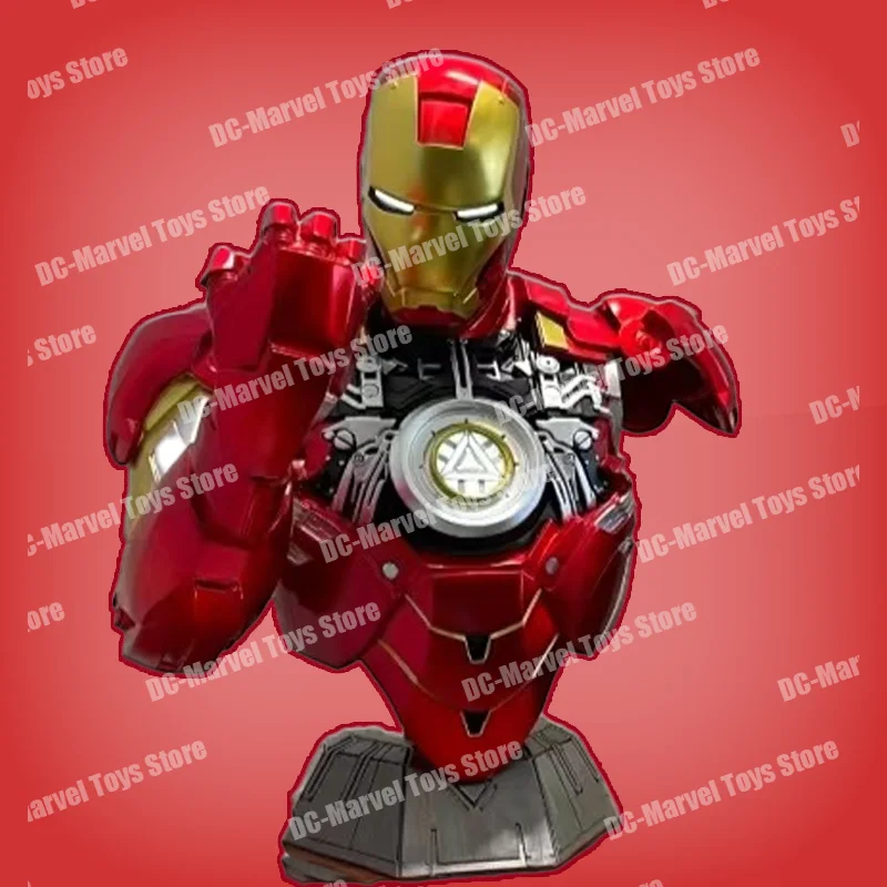 In Stock Iron Man Mk6 Bust Bust Charging And Glowing Ornaments Collectible Anime Figure Festival Model christmas custom Gift Toy