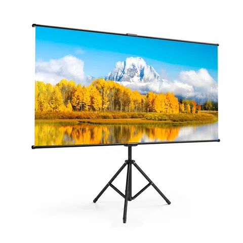 Projector Screen with Single Bracket-4K HD 16:9 Indoor/Outdoor Can Be Used for Theater/Office Backyard Party Theater Screen