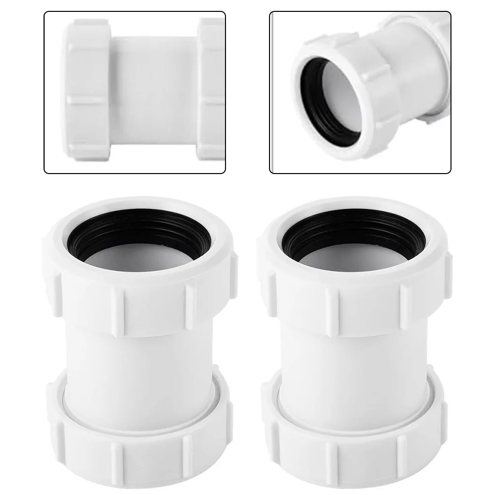 2/4Pcs 40mm Straight Pipe Connector Straight PVC Connector Pipe Extension Connector Waste Pipes Accessories