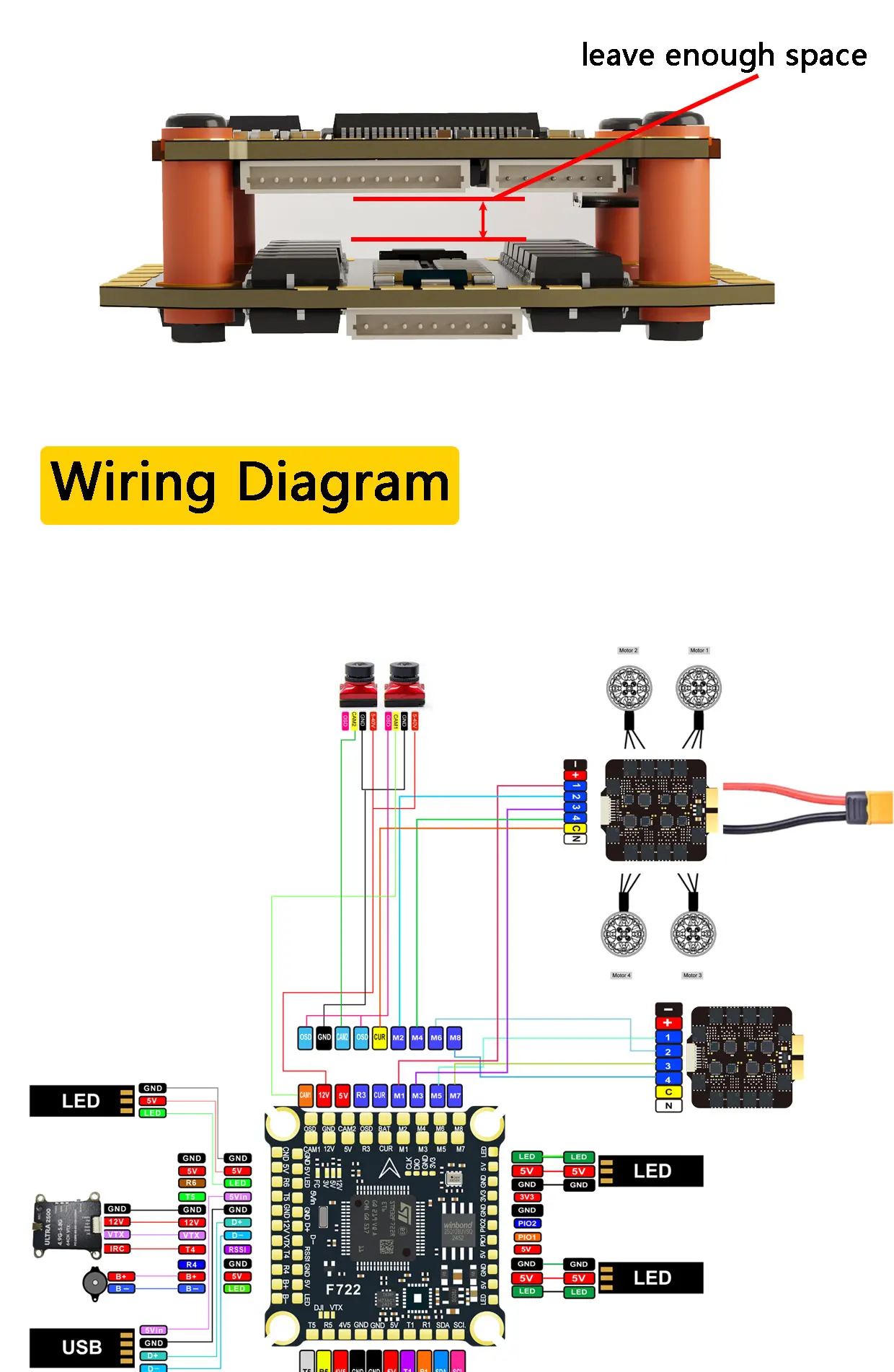 DAKEFPV F722 Flugcontroller Unterstützt BetaFlight Ardupilot FC F722 Stack 12S 70A 4in1 ESC Für 5-Zoll DJI RC FPV Freestyle Drohne – Detail 14