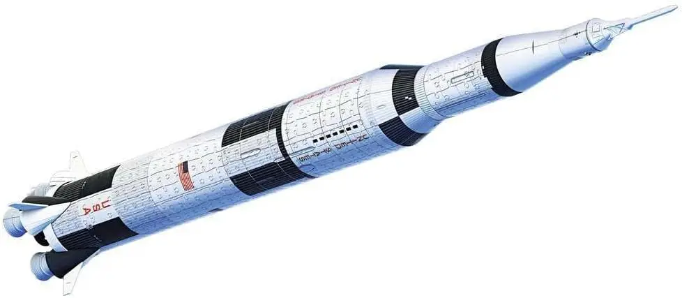 Apollo Saturn V Rocket Edition: 어린이를 위한 3D 직소 퍼즐 |   440개 조각 |   정통 우주선 복제품 |   EasyClick 기술