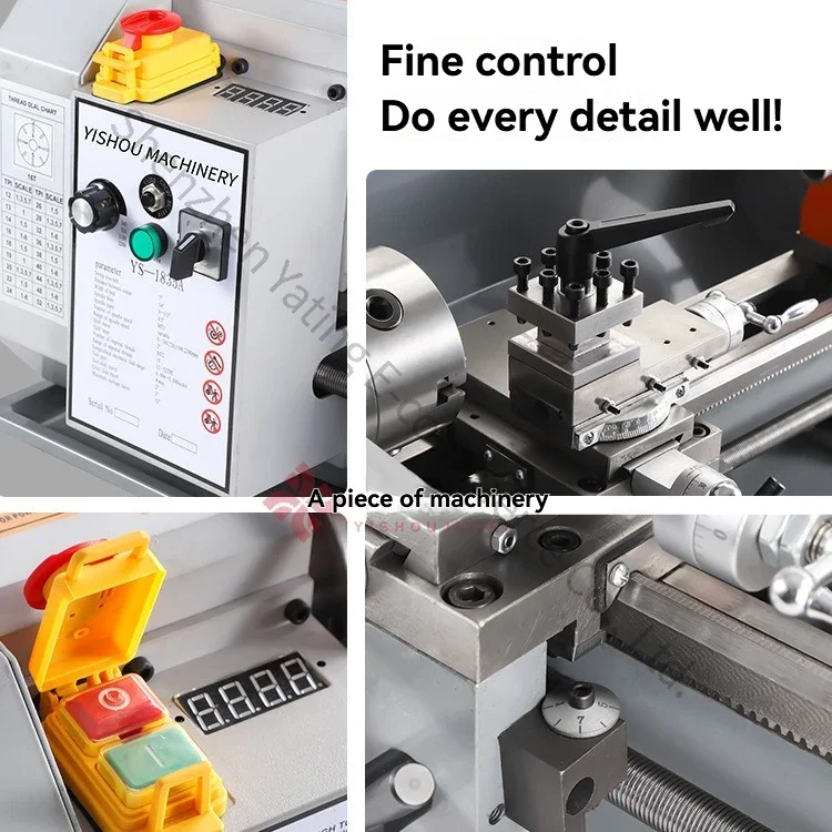 1pc Lightweight manual woodworking lathe, Model 1835 horizontal lathe, CNC vertical purpose machine tool, metal turning machine