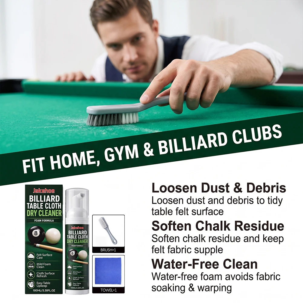 Pool Table Maintenance Supplies Removes Tough-Chalk Stains Professional Billiard Club
