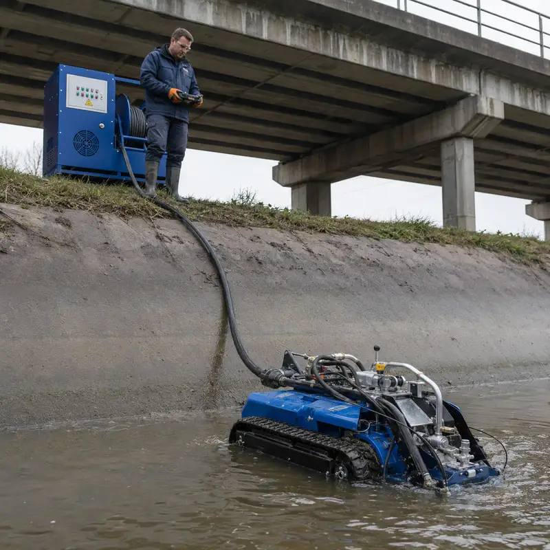 High Flow Pump Remote Control Submersible Vehicle Customized with Advanced Underwater Crawler Robot for Pipeline Silt Removal