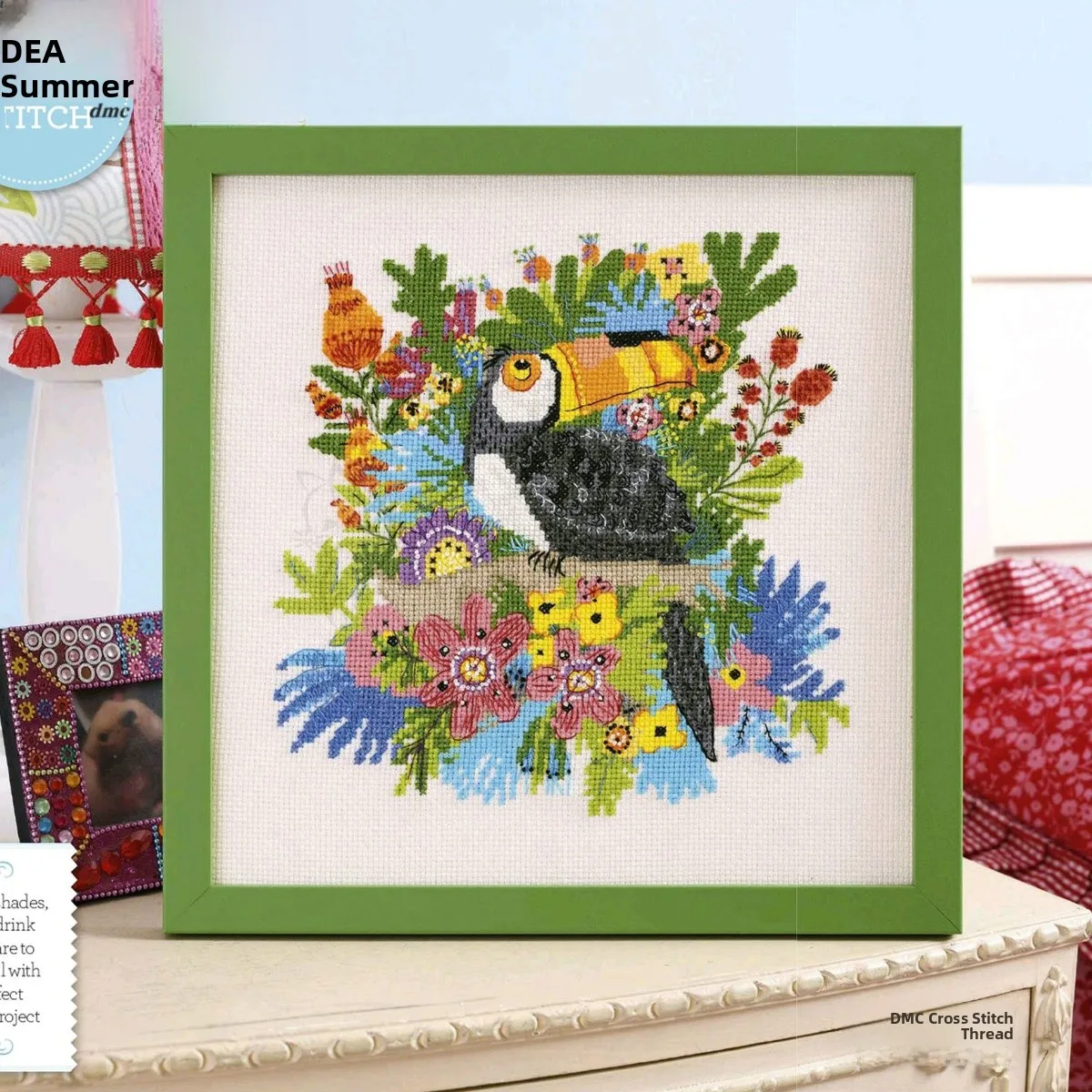 

Набор для вышивания крестиком для гостиной: Декоративная вышивка с изображением большеротой птицы в анималистическом стиле для спальни, текстильное искусство для дома