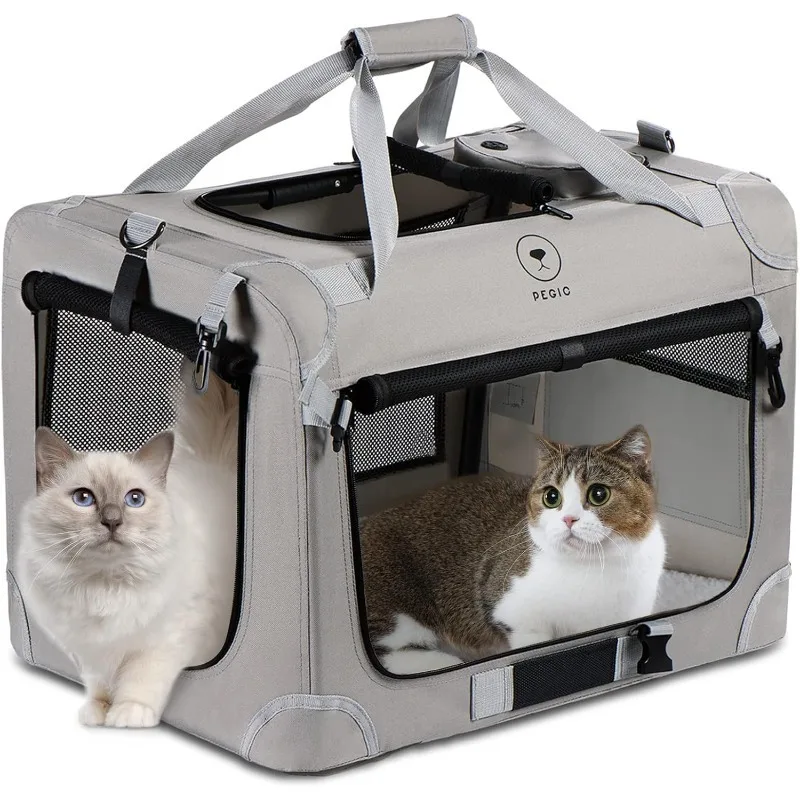 

Extra Large Cat Carrier for 2 Cats, Portable Soft Sided Large Pet Carrier for Traveling, Indoor and Outdoor Uses, 24"×16"×16"