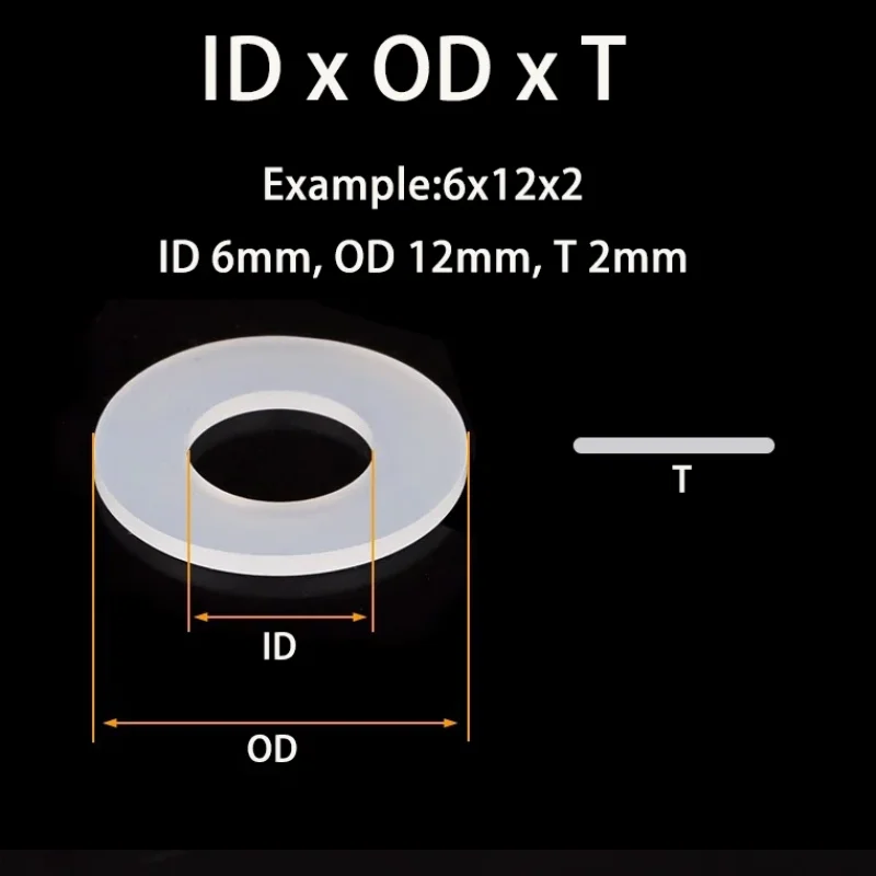 White Silicon O Ring Seal Washer High Temperature Resistant Soft Silicone Food Grade Flat Gasket Sealing Ring Waterproof Gasket